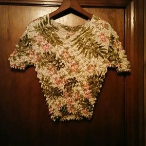 F.C White Popcorn Blouse